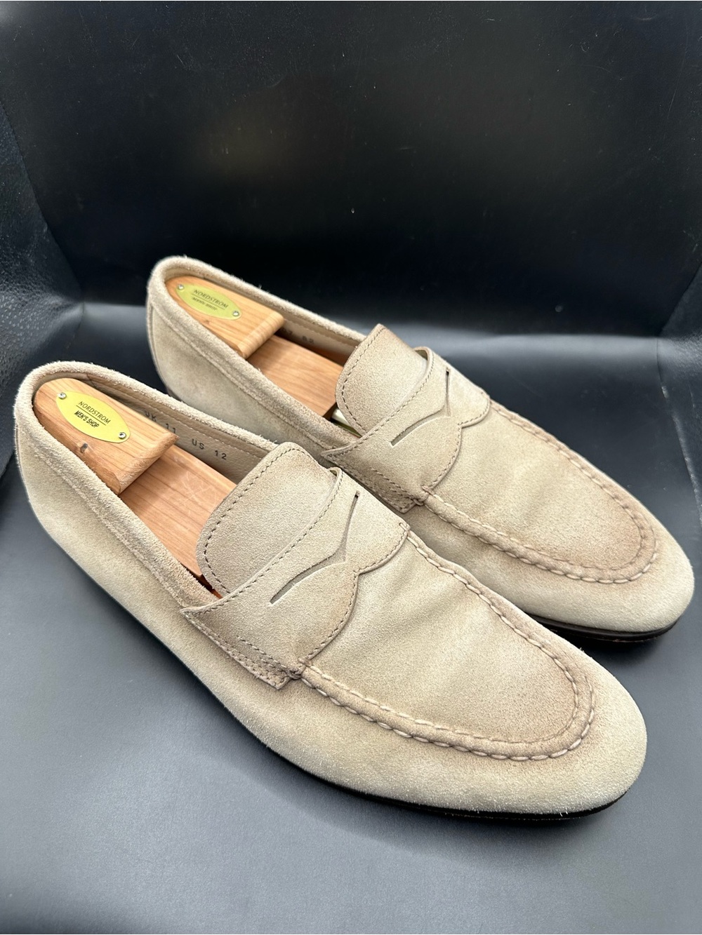 Santoni Suede Goodyear Welted Loafers UK11/US12